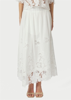 Yara long Emb skirt White Neo Noir 